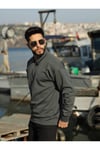 Polo Yaka Oversize Sweatshirt Yarım Fermuar Sweatshirt Oversıze-9921