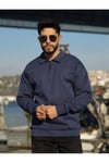 Polo Yaka Oversize Sweatshirt Yarım Fermuar Sweatshirt Oversıze-9921