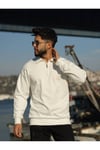 Polo Yaka Oversize Sweatshirt Yarım Fermuar Sweatshirt Oversıze-9921