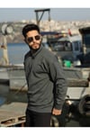 Polo Yaka Oversize Sweatshirt Yarım Fermuar Sweatshirt Oversıze-9921