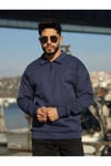 Polo Yaka Oversize Sweatshirt Yarım Fermuar Sweatshirt Oversıze-9921