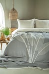 Apricitas Home June Gri Çift Kişilik %100 Pamuk Nevresim Takımı ve Müslin Yatak Örtüsü Seti