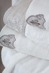 Ecocotton Ayliz Krem/Krem %100 Organik Pamuk 10 Parça Aile Bornoz Seti