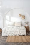 Ecocotton İkra Krem/Yeşil %100 Organik Pamuk Çift Kişilik Nevresim Takımı