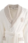 Ecocotton Vanya Krem/Krem %100 Organik Pamuk 10 Parça Aile Bornoz Seti M-L