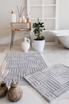 HCW Cubin Gri %100 Pamuk Viskon 2 Parça Banyo Paspas Seti 40*60+60*100 cm