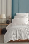Novella Home Monarch Beyaz Tek Kişilik %100 Pamuk Yıkamalı Nevresim Takımı