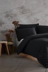 Novella Home Nil Siyah Tek Kişilik %100 Pamuk Yıkamalı Nevresim Takımı