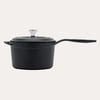 Pot Art Mat Siyah Yuvarlak Döküm Sos Tencere 18 cm 2,5 lt
