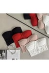 Kadın Siyah Gloplu Straplez Korse Detaylı Büstiyer Crop Bluz