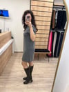 Antrasit Yumuşak Mini Elbise