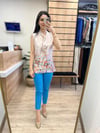 Bej Fularlı Desen Detaylı Bluz