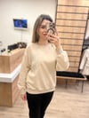 Bej Taşlı Sweatshirt