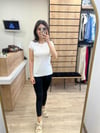 Beyaz Bisiklet Yaka Basic T-shirt