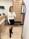 Beyaz Çiçek Desenli İnce Hırka