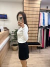 Beyaz Çiçek Desenli İnce Hırka
