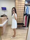 Beyaz Fermuarlı Poplin Elbise