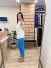 Beyaz Nervur Detaylı Bluz