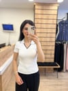 Beyaz Polo Yaka T-shirt