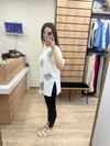 Beyaz Serpme Taşlı T-shirt