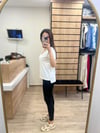 Beyaz V Yaka Basic T-shirt