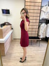 Bordo Etek File Detaylı Elbise