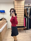 Bordo Önü Açık Bluz