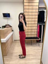 Bordo Önü Flatolu Pantolon