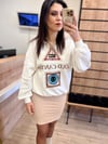 Ekru Baskı Nakışlı Sweat