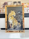 Gold Afrikan Leopar Tablo