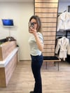 Gri Bisiklet Yaka Simli Pullu Triko Kazak