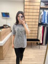 Gri Yıkamalı Leopar Taşlı T-shirt