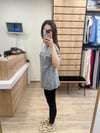 Gri Yıkamalı Leopar Taşlı T-shirt