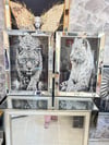 Gümüş Beyaz Leopar Tablo