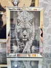 Gümüş Beyaz Leopar Tablo