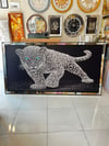 Gümüş  Leopar Taşlı Tablo
