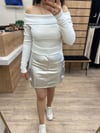 Gümüş Varaklı Modanna Yaka Bluz