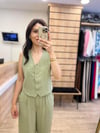 Haki Keten Yelekli Takım