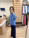 İndigo Saten Gömlek