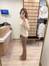 Kahve İspanyol Skinny Kot Pantolon