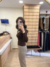 Kahve Önü Parçalı Bluz