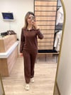Kahve Taşlı Eşofman Takım