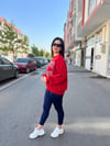 Kırmızı Taş Detaylı Sweat