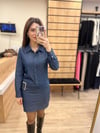 Lacivert Denim Tokalı Elbise