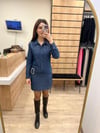 Lacivert Denim Tokalı Elbise