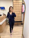 Lacivert Kapüşonlu Fermuarlı Sweat