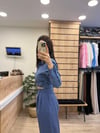 LACİVERT KEMERLİ CROP GÖMLEK