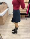 Lacivert Pileli Cepli Mini Etek
