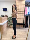 Leopar Drape Detaylı Gömlek