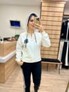 Siyah Beyaz Silver Taşlı Eşofman Takımı